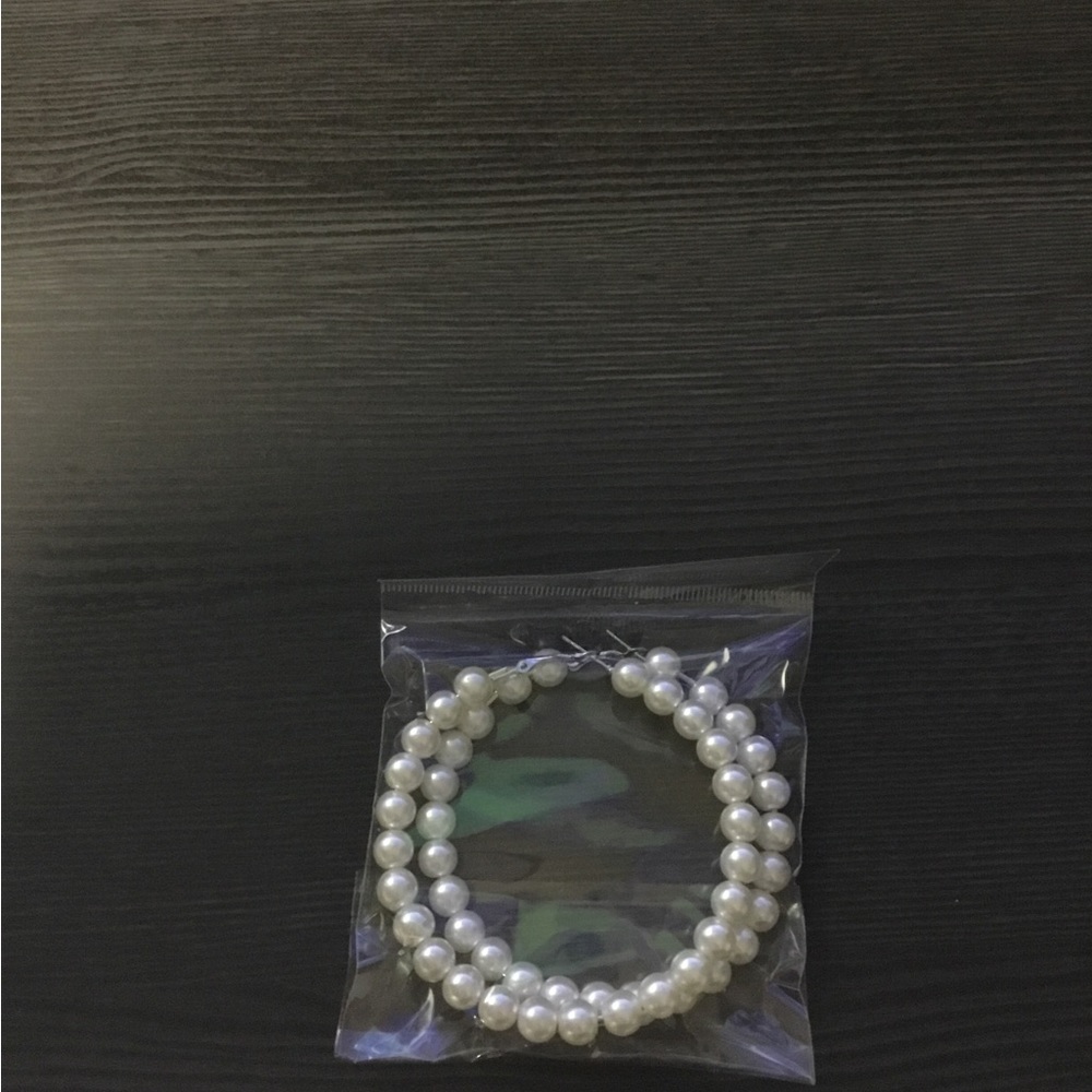 Faux Pearl Hoop Earrings